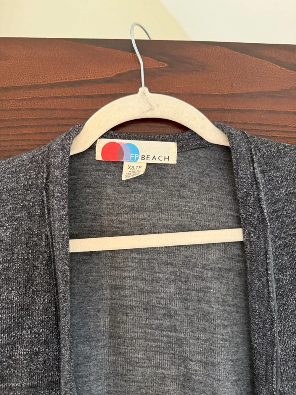 Long Open-Front Duster Cardigan in Heather Gray - Picture 2 of 6